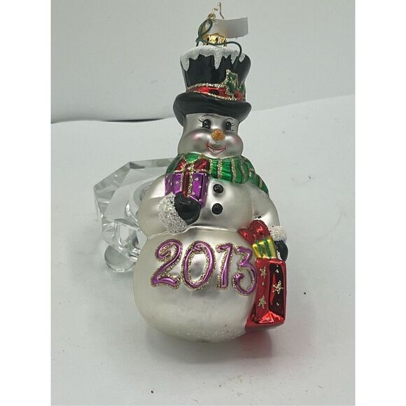 Christopher Radko Blown Glass Ornament "FOND OF FROST" 2013 Snowman  3012821   A - Picture 1 of 7